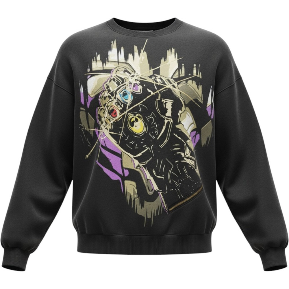 Disney Parks Marvel Thanos Gauntlet Infinity Sweatshirt Mens M Zipper Graphic